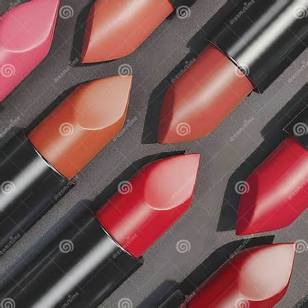 Colorful Lipsticks on Black Background. Stock Illustration ...