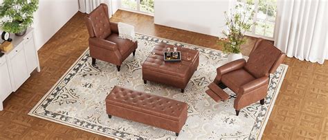 Amazon.com: FiveWillowise Square Leather Ottoman with Storage, Faux ...