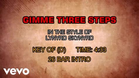 Lynyrd Skynyrd - Gimme Three Steps (Karaoke) Chords - Chordify