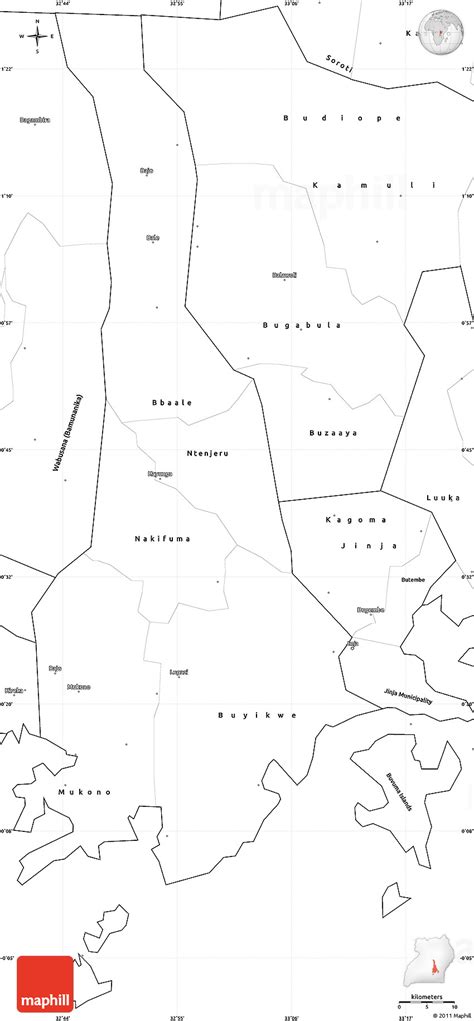 Blank Simple Map of Mukono