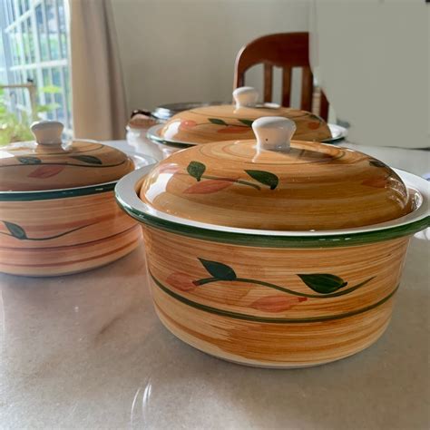 [NEGOTIABLE] 3pc Ceramic casserole set cooking pots, Furniture & Home ...