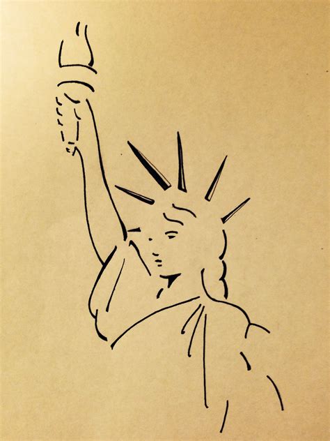 Realistic Statue Of Liberty Drawing - Drawing Word Searches