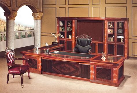 Antique Solid Wood Executive Office Furniture For Boss Office Luxury ...