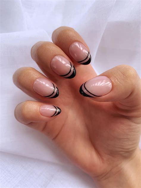 Black French Tip Nails Short ~ Nails Coffin Nail Gel Designs Trends ...