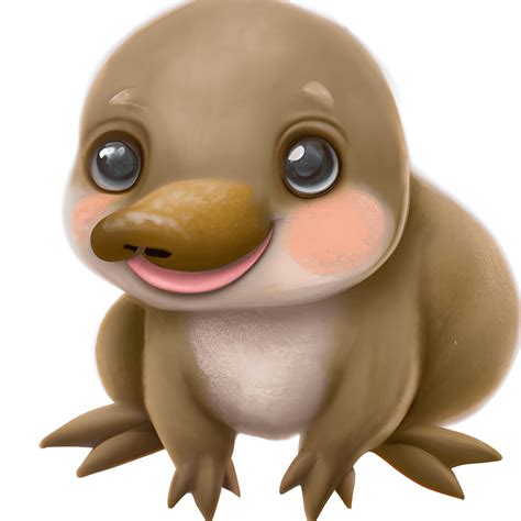 Happy Baby Platypus with Dreamy Eyes · Creative Fabrica