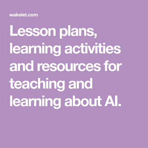 Lesson plans, learning activities and resources for teaching and ...