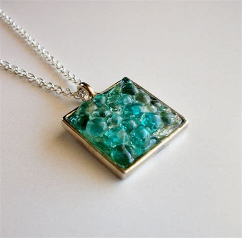 Items similar to Sea Glass Resin Necklace, Sea Glass Jewelry on Etsy