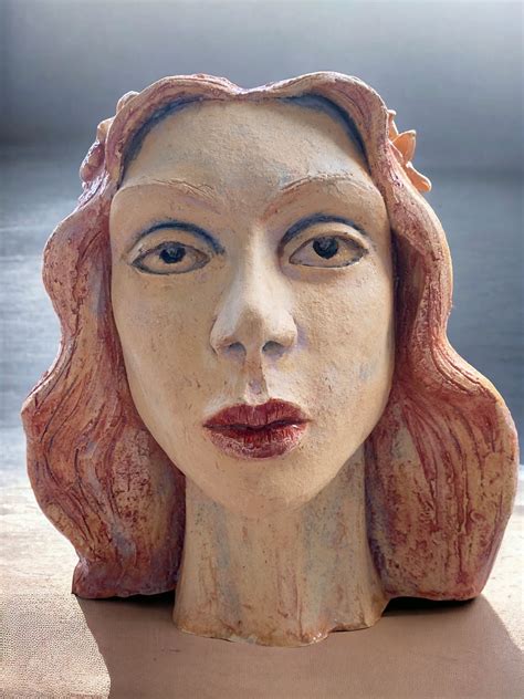 Handmade Ceramic Decorative Female Bust Sculpture Vase, Ceramic Planter ...