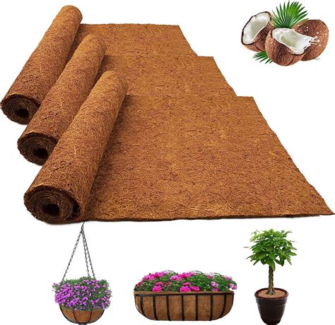 Fengaim 3 Rolls 1m*0.4m/40" x 16" Coconut Planter Liners, Coco Hanging ...