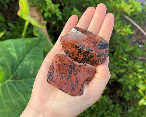 LARGE Rough Mahogany Obsidian Natural Stones, 2 - 3: Choose How Many Pieces (Premium Quality 'A ...