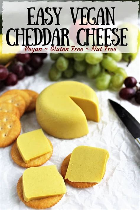 An easy vegan cheddar cheese recipe made with plant based milk like soy ...