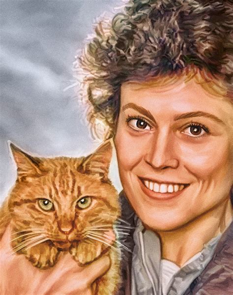 Sam Brannan - Sigourney Weaver as Ellen Ripley & cat portrait. Digital artwork by Sam Brannan ...