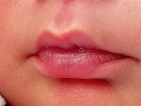 Cute pink babys lips close stock photo. Image of close - 106363536