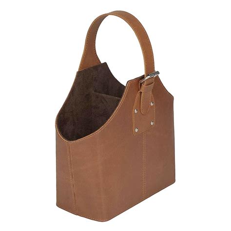 Brown Leather 2 Bottle Wine Carrying Bag – Roger's Gardens