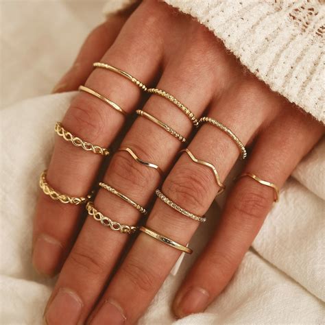 14 Pcs/set Gold Simple Ring Set Midi Ring Set Minimalist Ring | Etsy