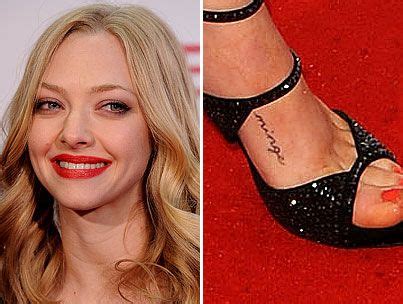 Amanda Seyfried foot tattoo | Celebrity tattoos, Amanda seyfried, Foot tattoo