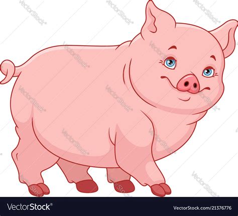 Little fat pig Royalty Free Vector Image - VectorStock