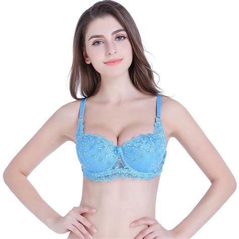 2018 fashion thin cup sexy beauty push up bras lace back closure B cup ...