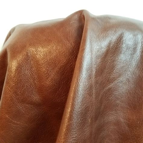 Leather 7.25 sq.ft full skin Brown Smooth Nappa Cowhide soft craft supply handbag upholstery Nat ...