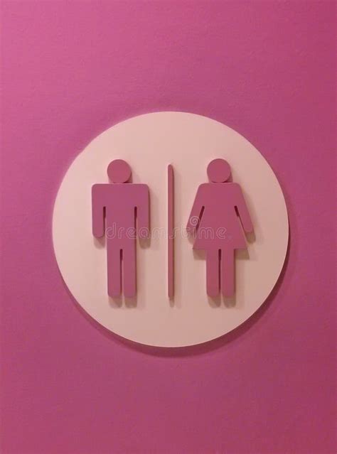 Pink restroom sign. stock image. Image of sign, sexual - 43892361