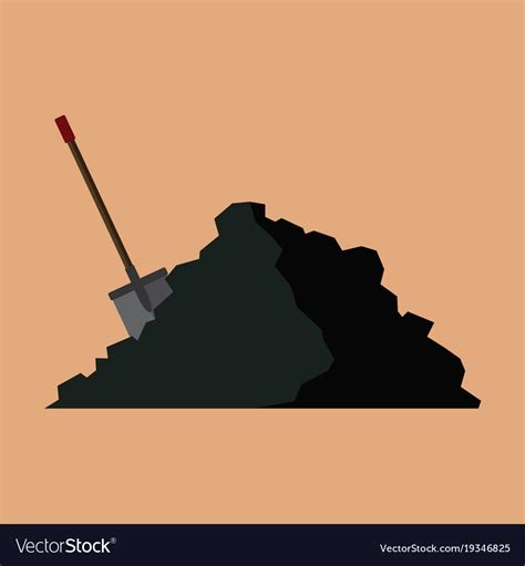 Coal shovel industry mining graphic Royalty Free Vector