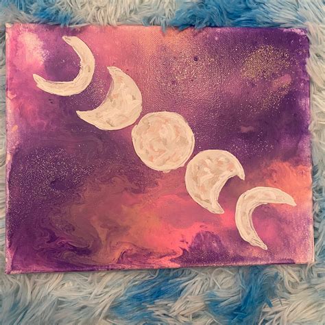 Moon phases acrylic painting | Etsy