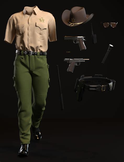 (Released) dforce Sheriff Uniform & Props for G8M [Commercial] - Daz 3D ...