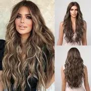Butterfly Haircut Ombre Brown Long Wavy Hair Wigs Synthetic - Temu