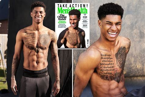 Marcus Rashford shows off six-pack and body tattoos while laying bare child poverty campaign ...