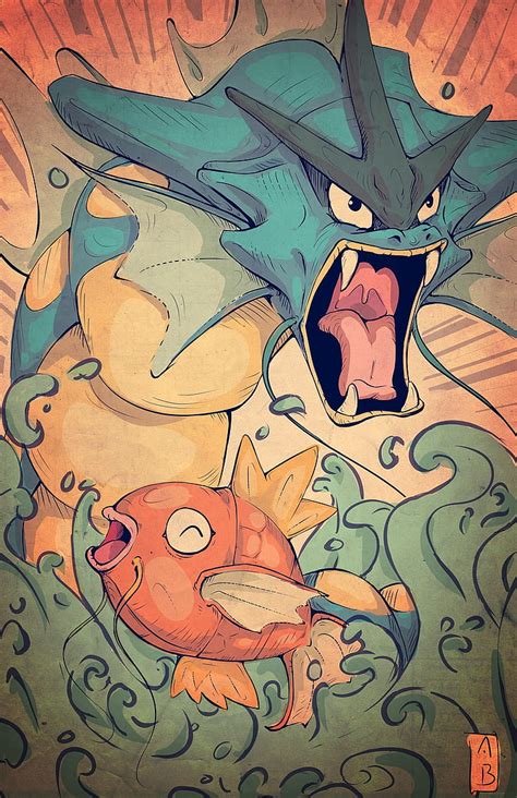 Online crop | HD wallpaper: Pokémon, anime, Magikarp, Gyarados ...