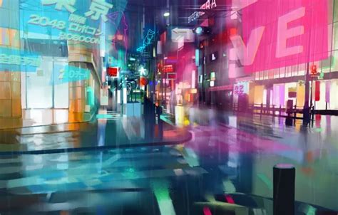 Wallpaper the city, future, rain, cyberpunk images for desktop, section ...