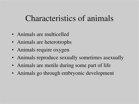 PPT - Characteristics of animals PowerPoint Presentation, free download - ID:3127569