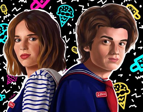 Fan art I made of Robin and Steve bc I love them : r/StrangerThings