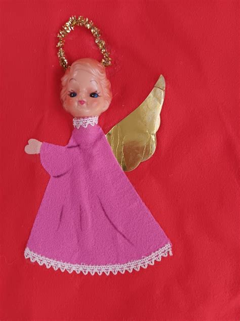 Vintage Christmas Tree Skirt - Santa, Angel, Elf - Plastic Face - 3D - Felt | eBay