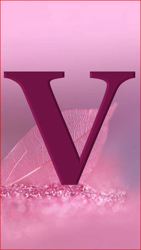 the letter v is placed in front of a pink background