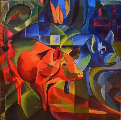 April Pink Pig Super Full Moon 2021 in 2021 | Franz marc, Abstract art lesson, Animal paintings ...