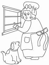 Old Mother Hubbard Coloring Page  Home sketch template