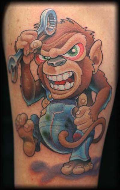 Monkey Tattoo For Men Monkey tattoos are a rage and | Monkey tattoos, Wrench tattoo, Best friend ...