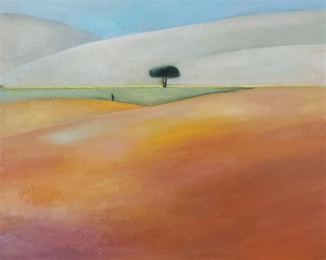 Clementine Chan - "Tree" landscape oil painting nature symbol of life nature hope peace mind ...