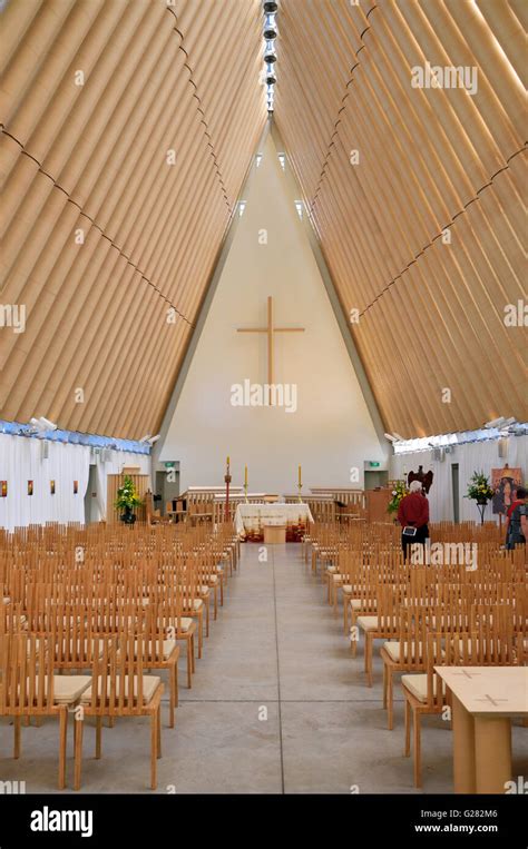 Cardboard Cathedral - Interior Stock Photo - Alamy