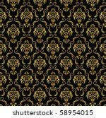 Damask Background Gold, Black Free Stock Photo - Public Domain Pictures