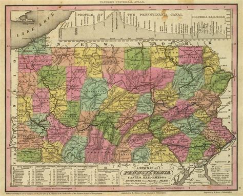 Old Historical City, County and State Maps of Pennsylvania from 1673