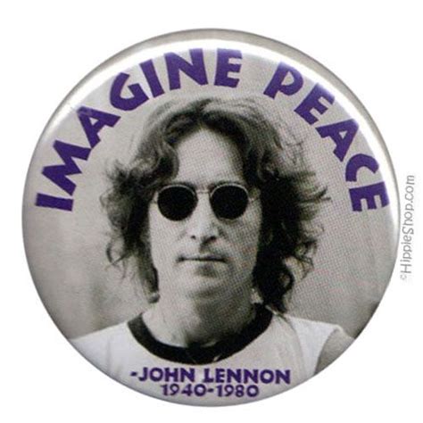 john lennon imagine peace button on white background