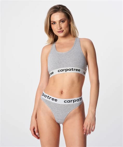 Grey Melange Cotton Boxer Bra, Sporty - Carpatree