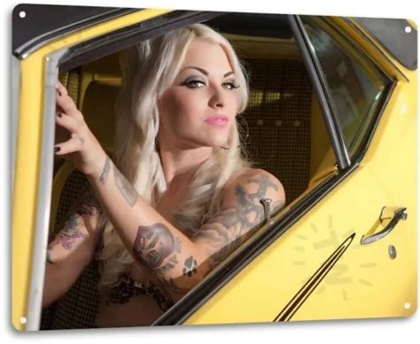 YELLOW PINUP GIRL Sexy Hot Rod Car Garage Auto Shop Man Cave Decor Metal Sign $11.95 - PicClick