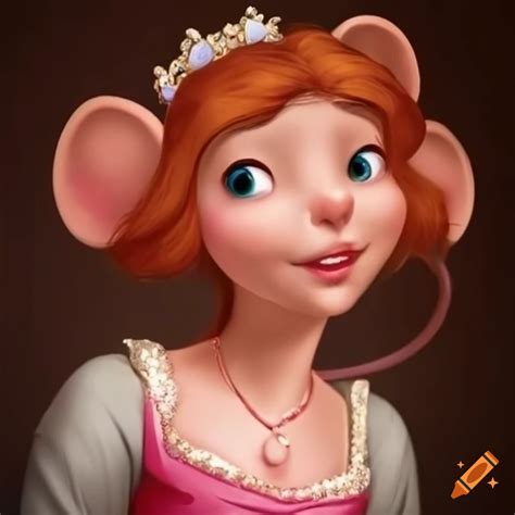 Illustration of a mouse princess on Craiyon