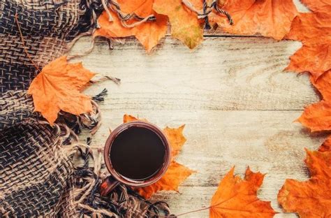 Premium Photo | A cup of tea and a cozy autumn background. selective focus. | Autumn cozy ...