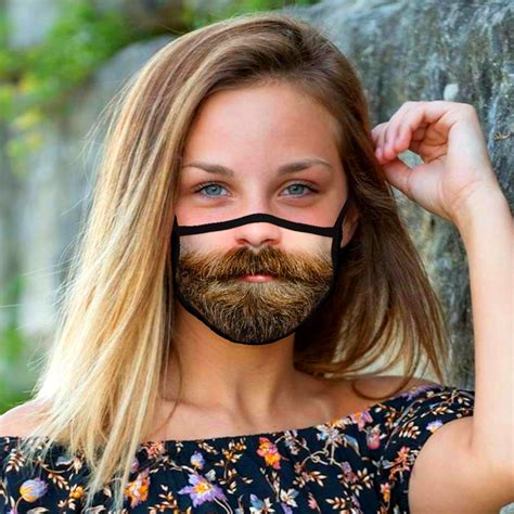 Funny Adult FACE Mask Unisex BEARD Design Custom Printed | Etsy