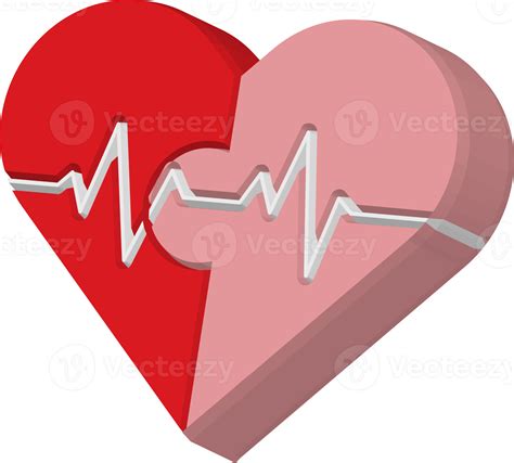 3D jigsaw heart beat on ECG cardiology. Medical and health care concept ...