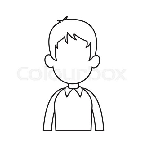 Portrait man no face avatar image ... | Stock vector | Colourbox